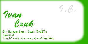 ivan csuk business card